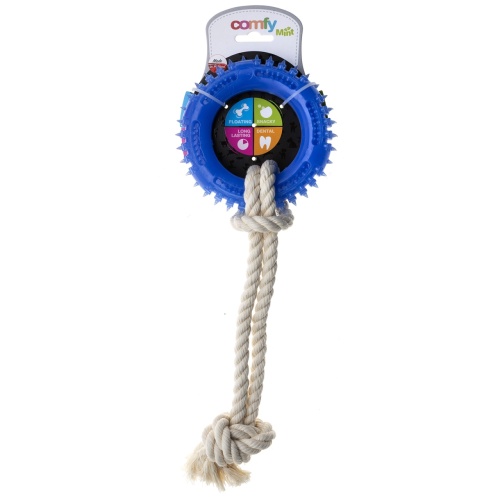 Детальная картинка Игрушка для собак COMFY ROBBI  кольцо синее +канат 42х13,5х5см