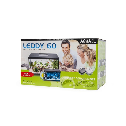 Детальная картинка Аквариум AQUAEL LEDDY SET PLUS 60 DAY&NIGHT 2.0 белый (61х31х36см) 54л, с оборудованием: ASAP 300/FAN FILTER 1, PLATINIUM  50 W, LEDDY TUBE 7Вт SUNNY D&N 2.0 - 1 шт. NEW (замена 122730) фото 2