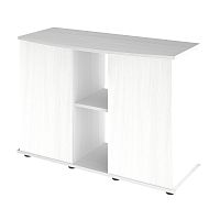 Картинка анонса Подставка AquaPlus фигурная 100 (101х42/33х72 см) две дверки ДСП, белое дерево, в коробке, подходит для модели аквариума LUX Ф170