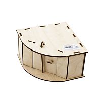 Картинка анонса Домик-переноска для крупных грызунов, угловой (240х170х100выс/мм), деревянный