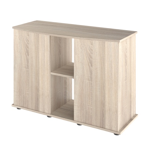 Детальная картинка Подставка AquaPlus фигурная 100 (101х42/33х72 см) две дверки ДСП, дуб сонома , в коробке, подходит для модели аквариума LUX Ф170