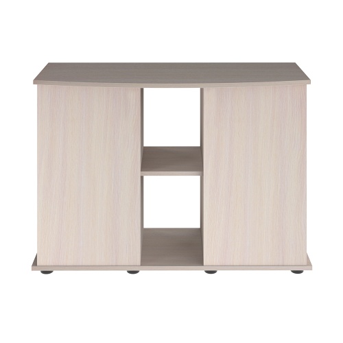 Детальная картинка Подставка AquaPlus фигурная 100 (101х42/33х72 см) две дверки ДСП, выбеленный дуб, в коробке, подходит для модели аквариума LUX Ф170 фото 2