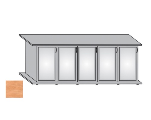 Детальная картинка Подставка AquaPlus 200 (201*51*71 см) с пятью дверками МДФ со стеклами, белое дерево, собранная, подходит для модели аквариума LUX П700