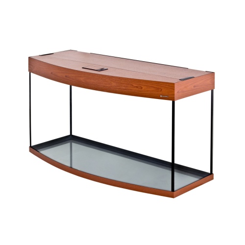 Детальная картинка Аквариум AquaPlus LUX LED Ф170 итальянский орех (101х41х56 см) стекло 6/8 мм, фигурный, 161 л., со светодиодным модулем AQUAEL LEDDY TUBE Retro Fit Sunny 1х17 W / 928 мм, аквар. коврик