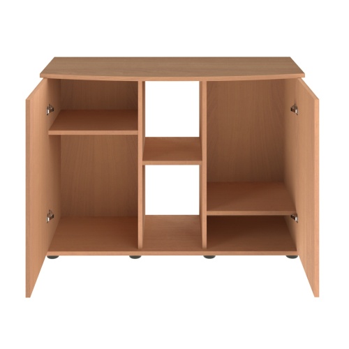 Детальная картинка Подставка AquaPlus фигурная 100 (101х42/33х72 см) две дверки ДСП, бук, в коробке, подходит для модели аквариума LUX Ф170 фото 3