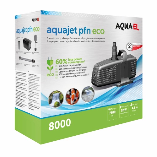 Детальная картинка Насос фонтанный AQUAEL AQUAJET PFN ECO 8000 (7500 л/ч, 52 Вт, h = 4.5 м) с регулятором производительности
