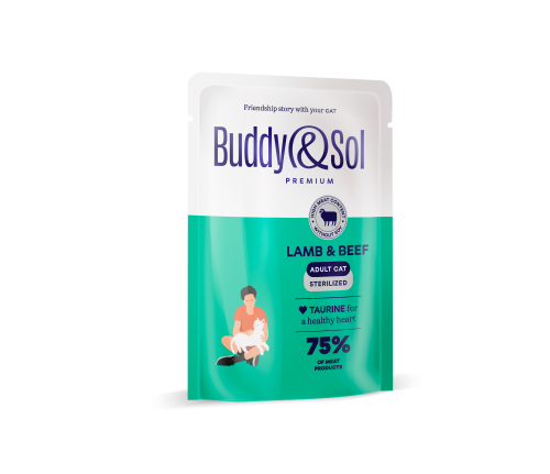 Детальная картинка ADULT STERILIZED Влажный корм премиум-класса для стерилизованных кошек (ягненок и телятина в соусе), 85г