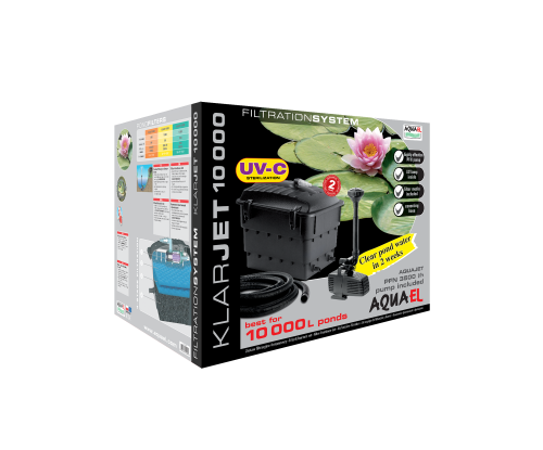 Детальная картинка Фильтрационный комплект AQUAEL KLARJET UV 10000 для пруда до 10000 л (проточный фильтр, насос PFN 3500, стерилизатор UV PS 9 Вт)