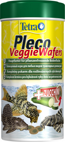 Корм Tetra Pleco Veggie Wafers 250 мл, пластинки для травоядных донных рыб, с цукини фото 3