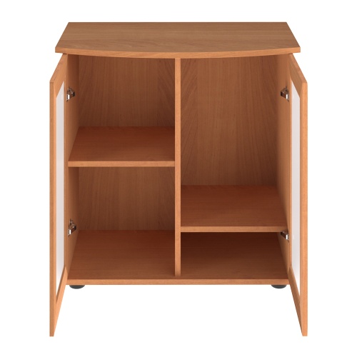 Детальная картинка Подставка AquaPlus фигурная 70 (71x36/30x72 см) две дверки МДФ со стеклом, бук, в коробке, подходит для модели аквариума LUX Ф105 фото 3