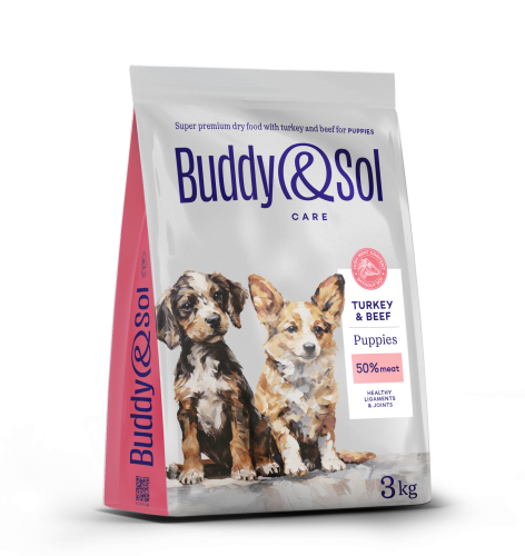 Детальная картинка Buddy&Sol CARE PUPPY сухой корм суперпремиум-класса с индейкой для щенков всех пород 3кг