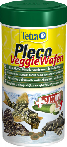 Корм Tetra Pleco Veggie Wafers 250 мл, пластинки для травоядных донных рыб, с цукини