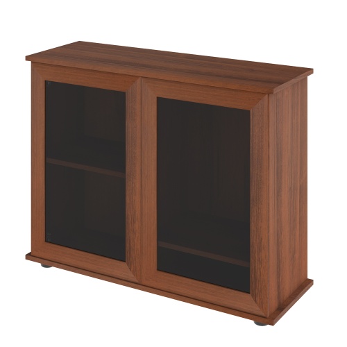 Детальная картинка Подставка AquaPlus 90 (91*36*72 см) две дверки МДФ со стеклом, орех, в коробке, подходит для модели аквариума LUX П150