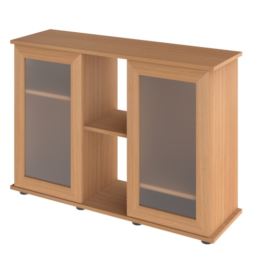 Детальная картинка Подставка AquaPlus 100 (101*41*72 см) две дверки МДФ со стеклом, бук, в коробке, подходит для модели аквариума LUX П200