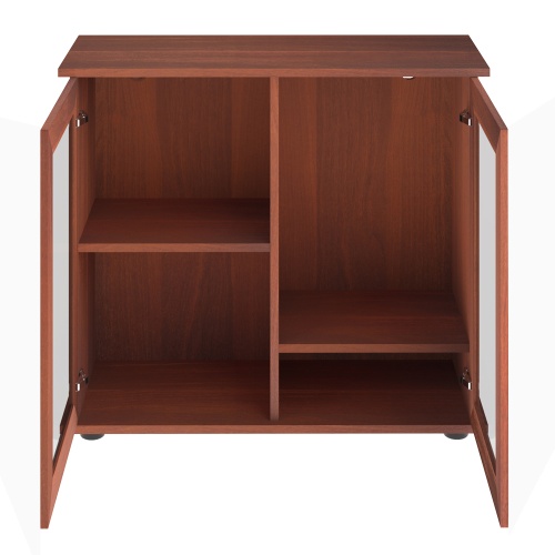 Детальная картинка Подставка AquaPlus 80 (81*36*72 см) две дверки МДФ со стеклом, итальянский орех, в коробке, подходит для модели аквариума LUX П120 фото 3