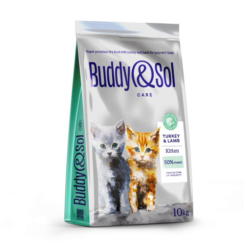 Детальная картинка Buddy&Sol CARE KITTEN  сухой корм суперпремиум-класса с индейкой и ягненком для котят 10кг