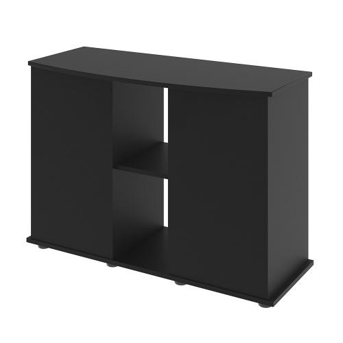 Детальная картинка Подставка AquaPlus фигурная 100 (101х42/33х72 см) две дверки ДСП, черная, в коробке, подходит для модели аквариума LUX Ф170