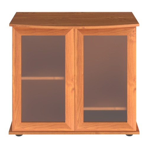Детальная картинка Подставка AquaPlus фигурная 80 (81x36/28x72 см) две дверки МДФ со стеклом, ольха, в коробке, подходит для модели аквариума LUX Ф115 фото 2