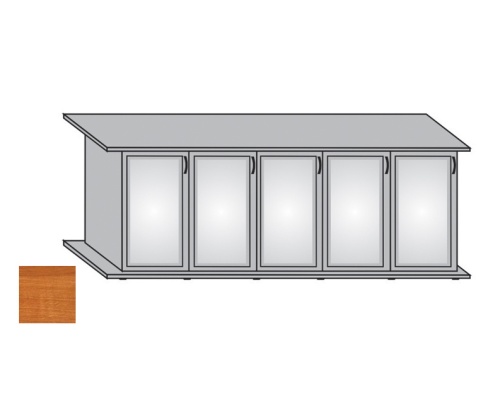 Детальная картинка Подставка AquaPlus 200 (201*51*71 см) с пятью дверками МДФ со стеклами, ольха, собранная, подходит для модели аквариума LUX П700