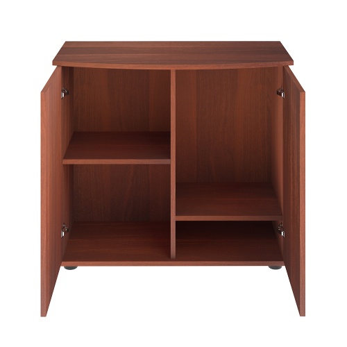 Детальная картинка Подставка AquaPlus фигурная 80 (81x36/28x72 см) две дверки ДСП, итальянский орех, в коробке, подходит для модели аквариума LUX Ф115 фото 3