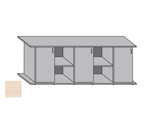 Детальная картинка Подставка AquaPlus 200 (201*51*71 см) с тремя дверками ДСП, выбеленный дуб, в коробке, подходит для модели аквариума LUX П700