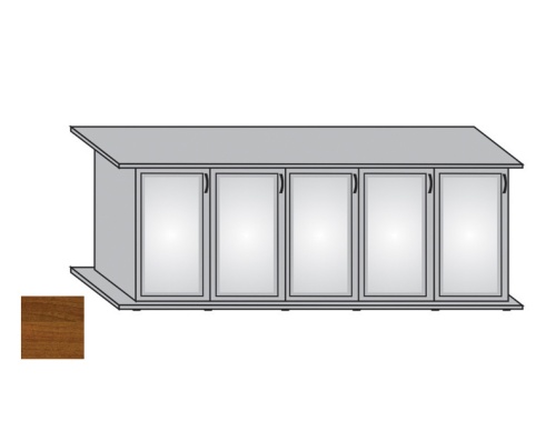 Детальная картинка Подставка AquaPlus 200 (201*51*71 см) с пятью дверками МДФ со стеклами, орех, в коробке, подходит для модели аквариума LUX П700