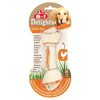 Картинка анонса Косточка 8in1 Delights для собак, с куриным мясом в жесткой говяжьей коже, M (14,5 см), 1 шт.