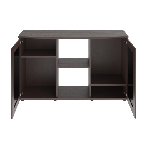 Детальная картинка Подставка AquaPlus фигурная 120 (121х41/32х72 см) две дверки МДФ со стеклом, венге, в коробке, подходит для модели аквариума LUX Ф245 фото 3