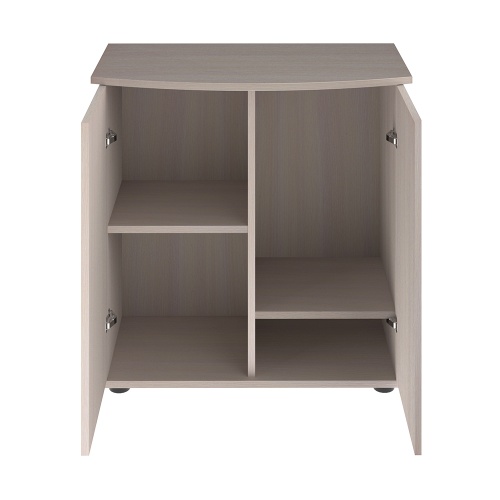 Детальная картинка Подставка AquaPlus фигурная 70 (71х36/30х72 см) две дверки ДСП, выбеленный дуб, в коробке, подходит для модели аквариума LUX Ф105 фото 3