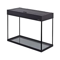 Картинка анонса Аквариум  AquaPlus LUX LED П100 черный (71х31х56 см) стекло 6 мм,  прямоугольный, 92 л., аквар. коврик
