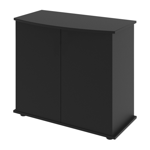 Детальная картинка Подставка AquaPlus фигурная 80 (81x36/28x72 см) две дверки ДСП, черная, в коробке, подходит для модели аквариума LUX Ф115