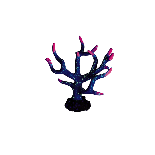 Детальная картинка Декорация флуоресцирующая GloFish Коралл (14.5 х 8 х 14см), меняет цвет в УФ-свете фото 3