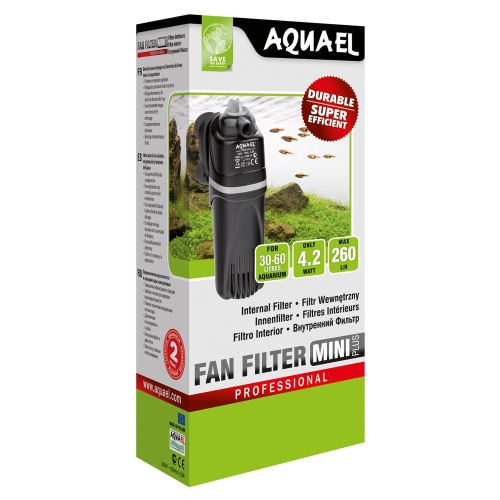 Детальная картинка Внутренний фильтр AQUAEL FAN FILTER MINI plus для аквариума 30 - 60 л (260 л/ч, 4.2 Вт)
