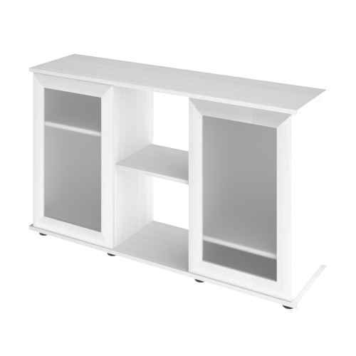 Детальная картинка Подставка AquaPlus  120 (121*41*72) две дверки МДФ со стеклом, белое дерево, в коробке, подходит для моделей аквариумов LUX П264, LUX П288