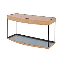 Картинка анонса Аквариум AquaPlus LUX LED Ф170 дуб (101х41х56 см) стекло 6/8 мм, фигурный, 161 л., со светодиодным модулем AQUAEL LEDDY TUBE Retro Fit Sunny 1х17 W / 928 мм, аквар. коврик