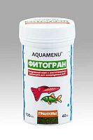 Картинка анонса Корм с растительными добавками AQUAMENU Фитогран 100 мл, гранулы для мелких и средних аквариумных рыб
