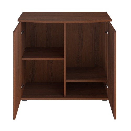 Детальная картинка Подставка AquaPlus фигурная 80 (81x36/28x72 см) две дверки ДСП, орех, в коробке, подходит для модели аквариума LUX Ф115 фото 3