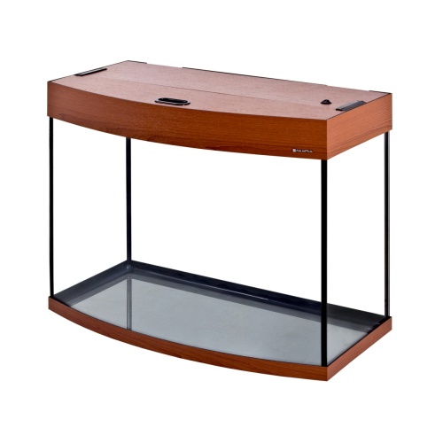 Детальная картинка Аквариум AquaPlus LUX Ф105 итальянский орех (71х36х56 см) стекло 6 мм, фигурный, 99 л., с лампами Т8 2х18 Вт, аквар. коврик