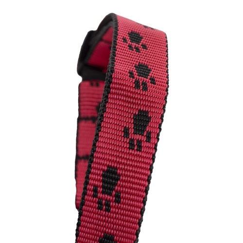 Детальная картинка Ошейник RichPet Лапки 20 мм ( обхват шеи 33-60 см), красный фото 3