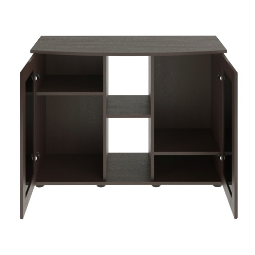 Детальная картинка Подставка AquaPlus фигурная 100 (101х42/33х72 см) две дверки МДФ со стеклом, венге, в коробке, подходит для модели аквариума LUX Ф170 фото 4