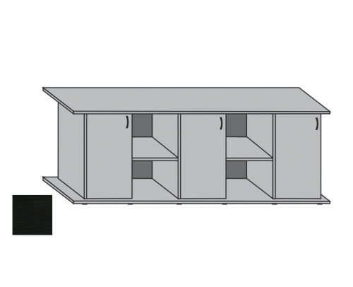 Детальная картинка Подставка AquaPlus 200 (201*51*71 см) с тремя дверками ДСП, черная, в коробке, подходит для модели аквариума LUX П700