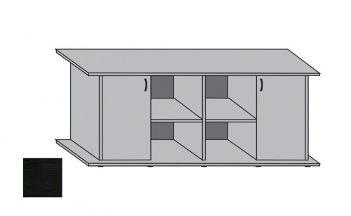 Подставка AquaPlus 160 (1610*460*710) с двумя дверками ДСП по краям, черная, в коробке , ПВХ