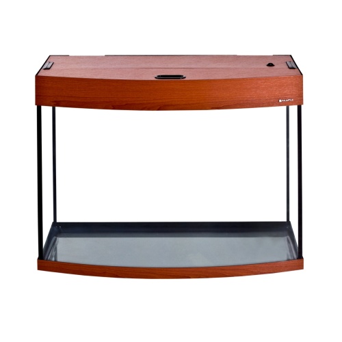 Детальная картинка Аквариум AquaPlus LUX Ф105 итальянский орех (71х36х56 см) стекло 6 мм, фигурный, 99 л., с лампами Т8 2х18 Вт, аквар. коврик фото 2