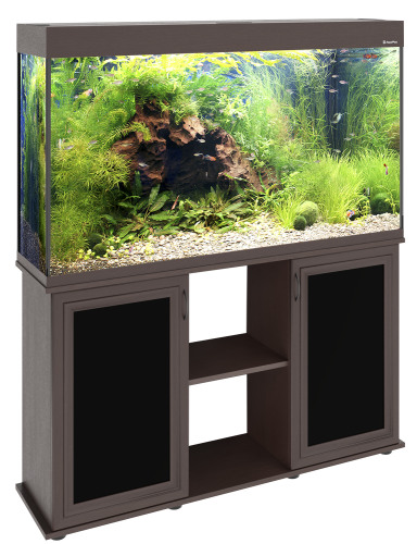 Детальная картинка Аквариум AquaPlus LUX П288 венге (121х41х66 см) стекло 10 мм, прямоугольный, 254 л., с лампами Т8 2х38 Вт, аквар. коврик фото 7