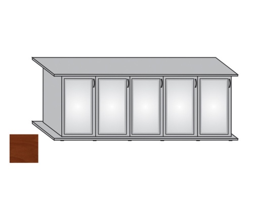 Детальная картинка Подставка AquaPlus 200 (201*51*71 см) с пятью дверками МДФ со стеклами, итальянский орех, в коробке, подходит для модели аквариума LUX П700