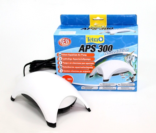 Детальная картинка Компрессор Tetra APS 300 для аквариума 120 - 300 л (300 л/ч, 4.5 Вт, 2 канала, регулируемый), белый фото 2