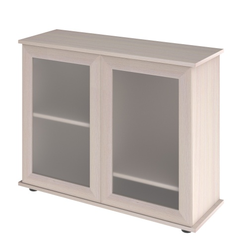 Детальная картинка Подставка AquaPlus 90 (91*36*72 см) две дверки МДФ со стеклом, выбеленный дуб, в коробке, подходит для модели аквариума LUX П150