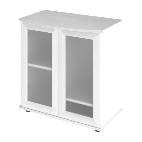 Детальная картинка Подставка AquaPlus фигурная 70 (71x36/30x72 см) две дверки МДФ со стеклом, белое дерево, в коробке, подходит для модели аквариума LUX Ф105