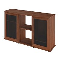 Картинка анонса Подставка AquaPlus фигурная 120 (121х41/32х72 см) две дверки МДФ со стеклом, орех, в коробке, подходит для модели аквариума LUX Ф245