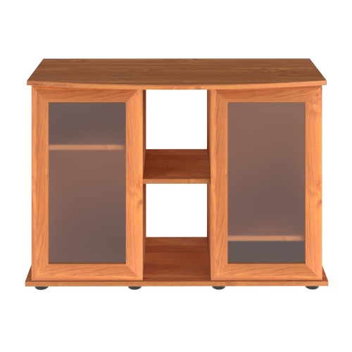 Детальная картинка Подставка AquaPlus фигурная 100 (101х42/33х72 см) две дверки МДФ со стеклом, ольха, в коробке, подходит для модели аквариума LUX Ф170 фото 2